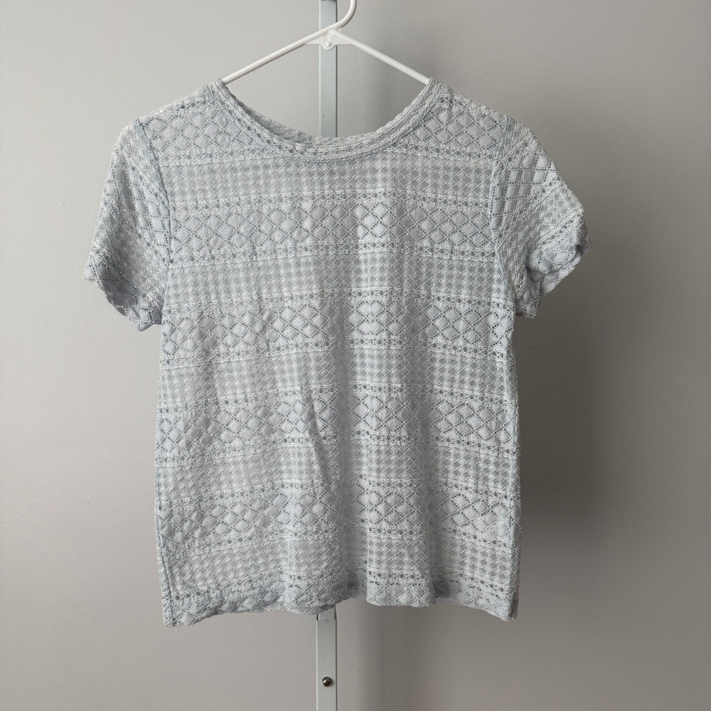The Lady & the Sailor 1 Light Blue Lace Top Tee Dainty Coquette Feminine